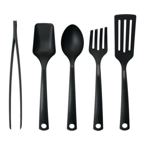 Utensílios de cozinha, 5 peças, preto